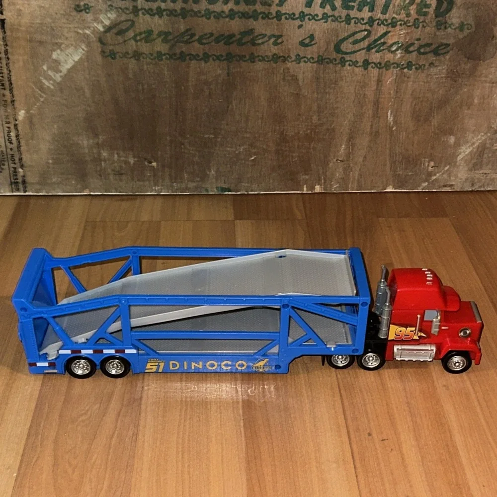 6 Lot Disney Pixar Cars Lightning McQueen Mack Truck Car Hauler Rust-eze Semi